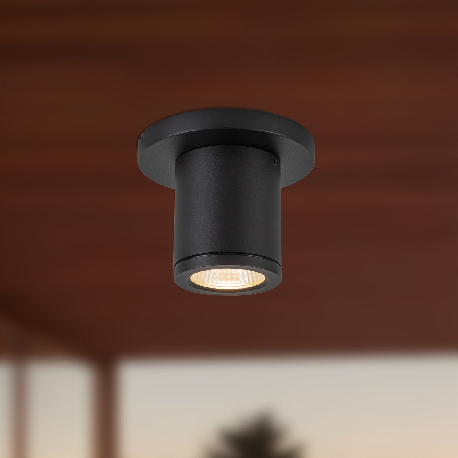 Nordic 3-in (2-in Dia.) Black LED Exterior Ceiling
