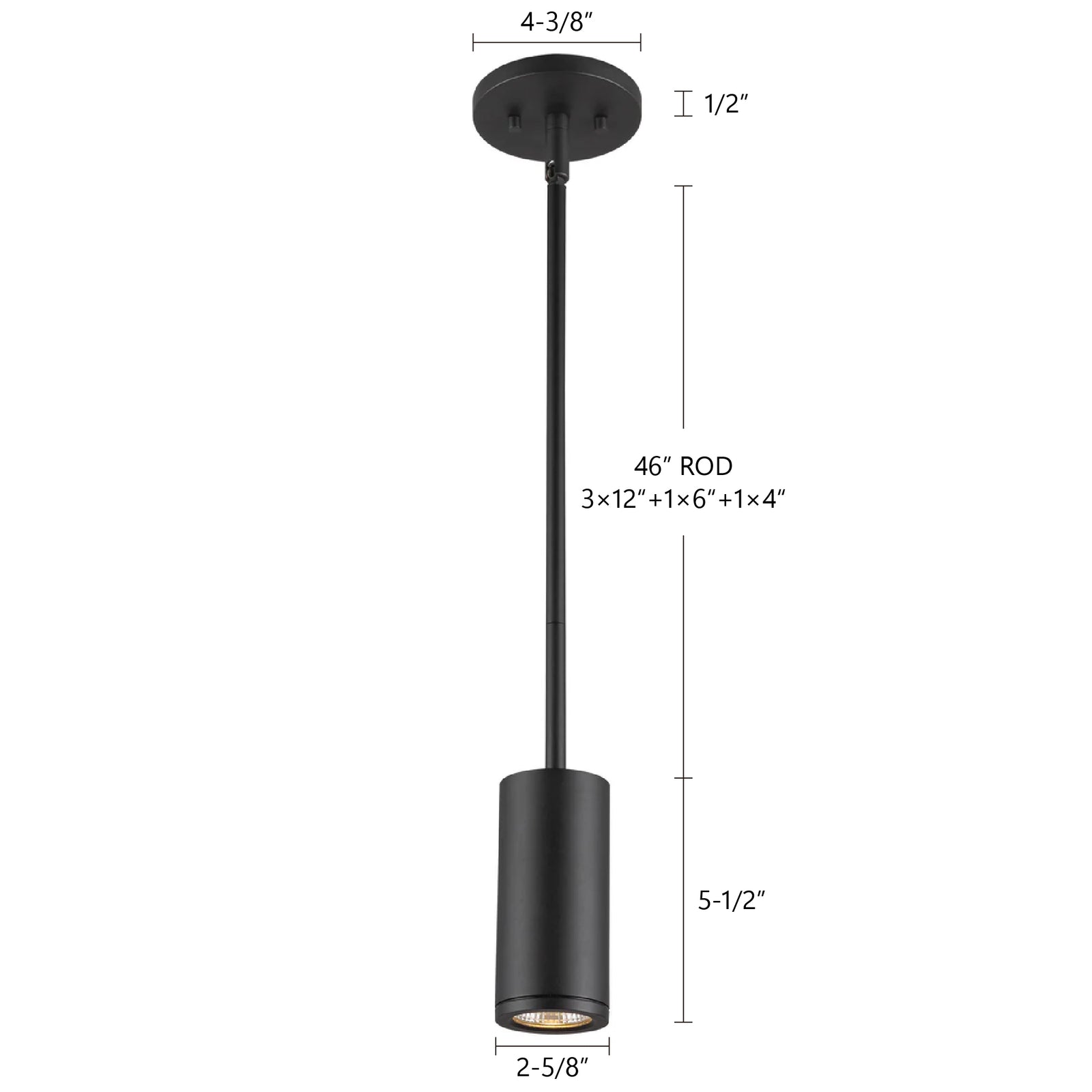 Nordic 5-in (2-in Dia.) Black LED Exterior Pendant