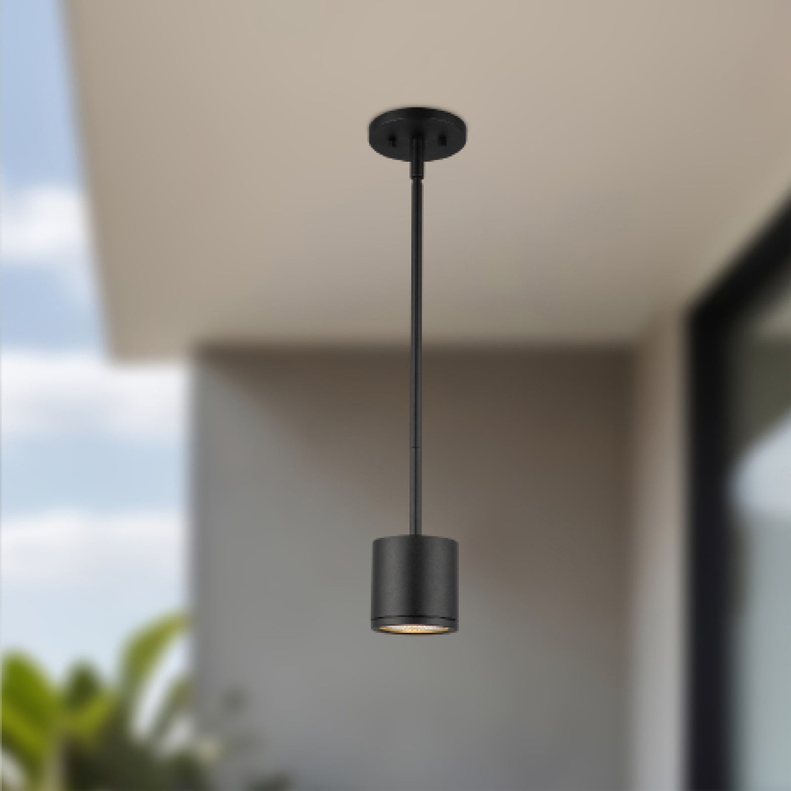 Nordic 3-in (3-in Dia.) Black LED Exterior Pendant