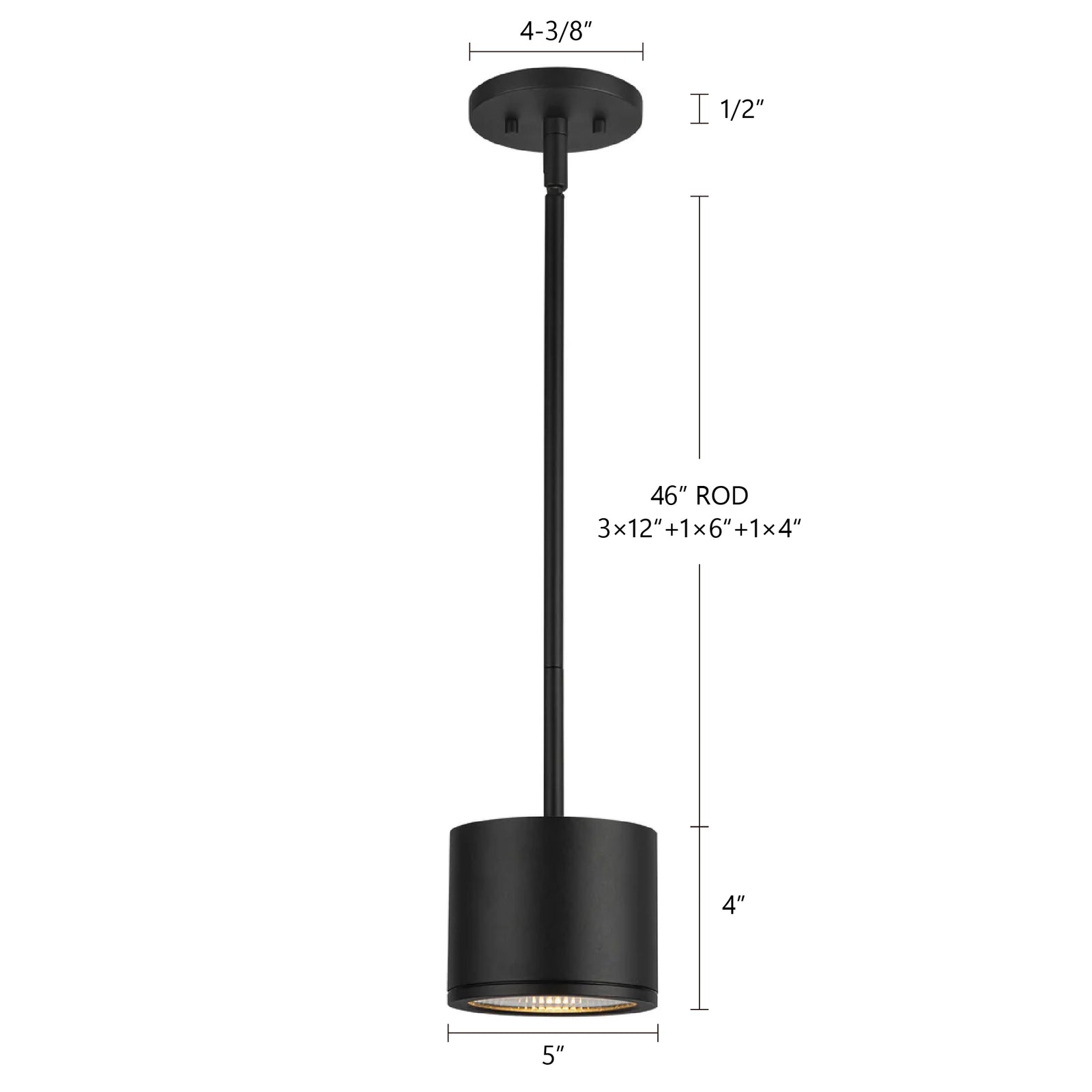Nordic 4-in (5-in Dia.) Black LED Exterior Pendant