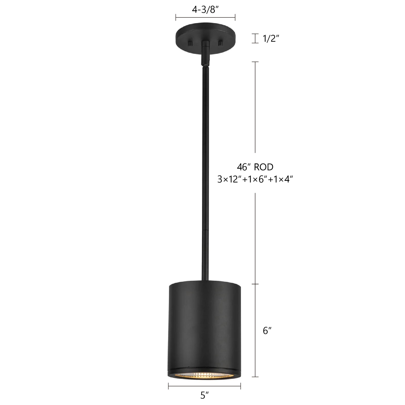 Nordic 6-in (5-in Dia.) Black LED Exterior Pendant