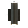 Nordic 8-in (2-in Dia.) Black LED Exterior Wall