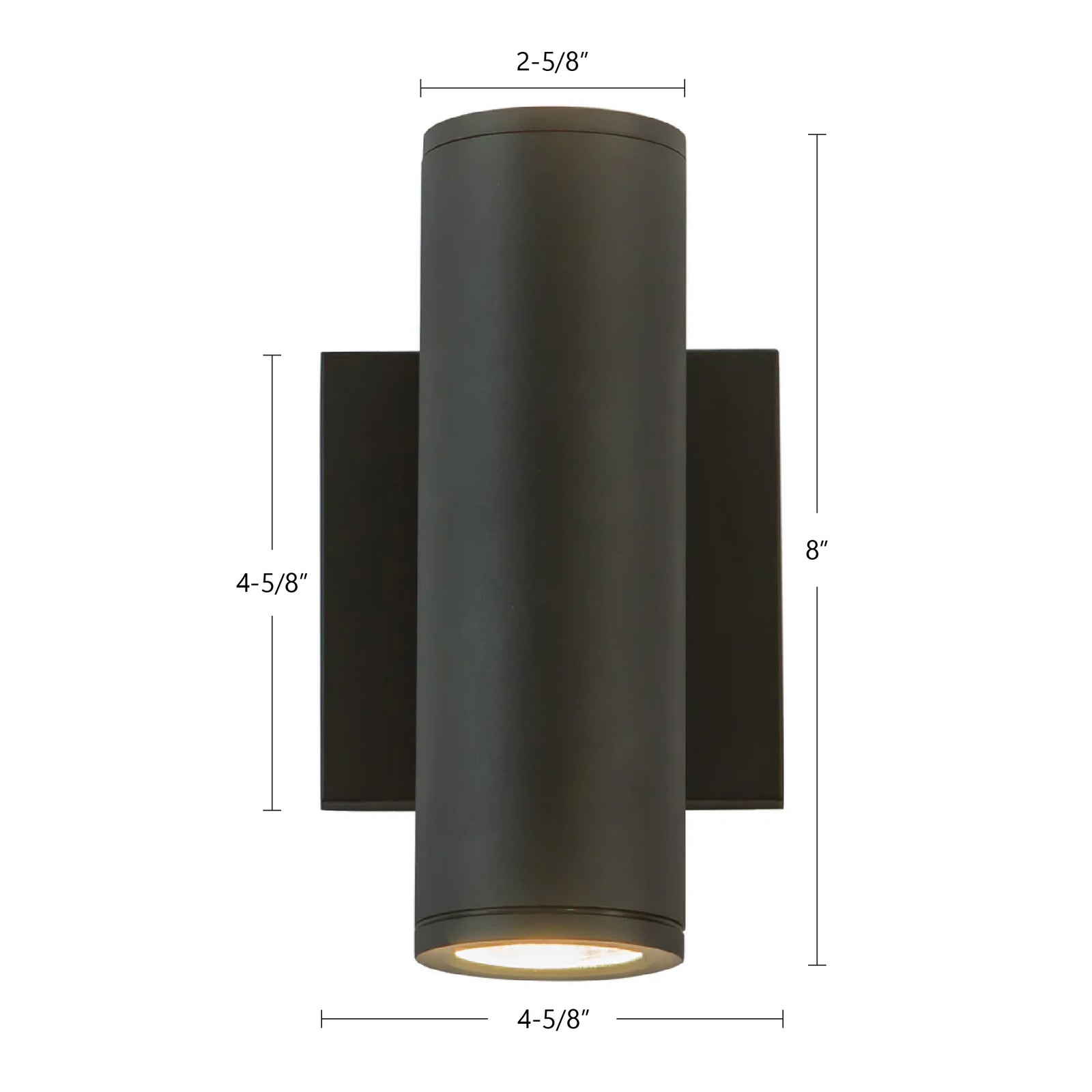 Nordic 8-in (2-in Dia.) Black LED Exterior Wall