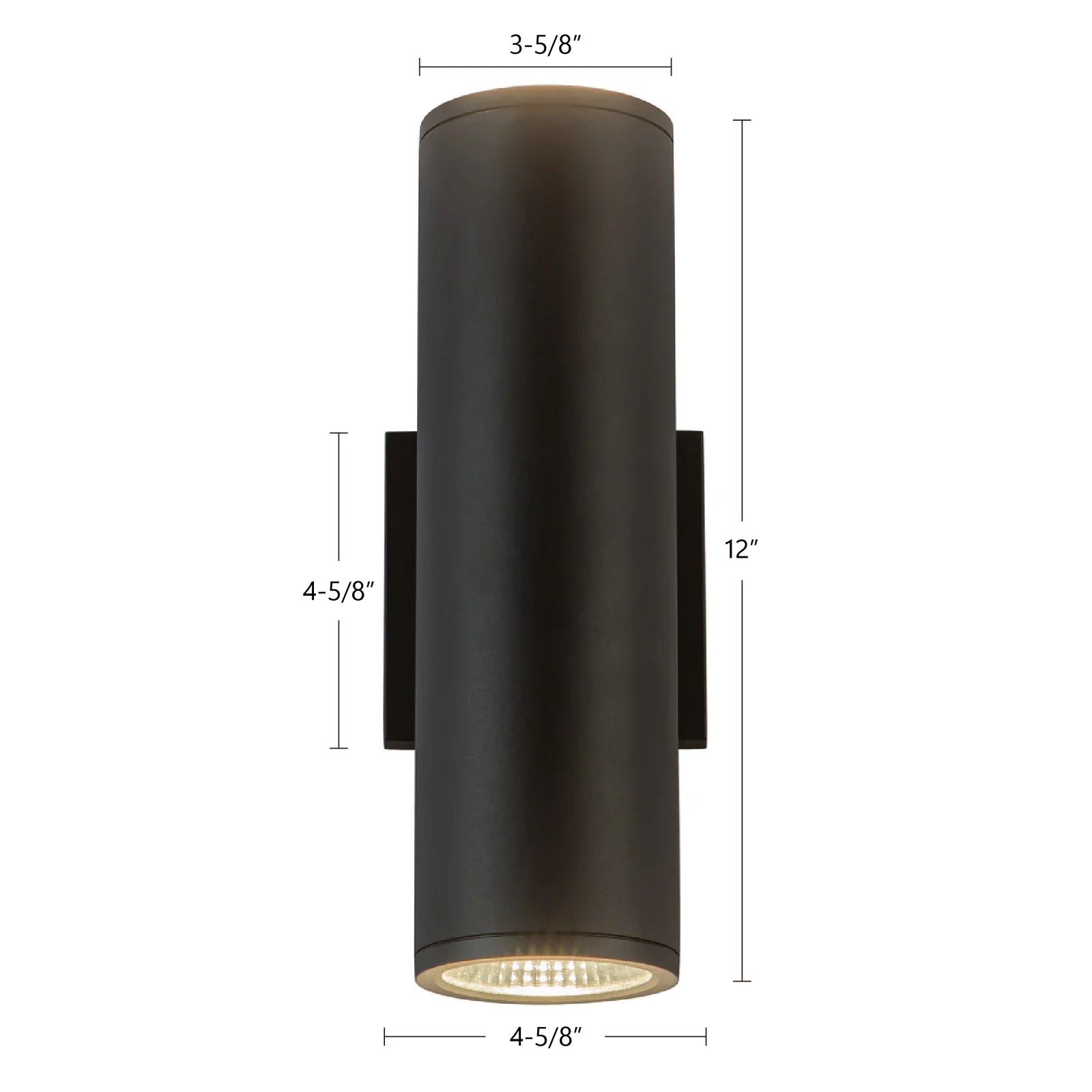 Nordic 12-in (3-in Dia.) Black LED Exterior Wall