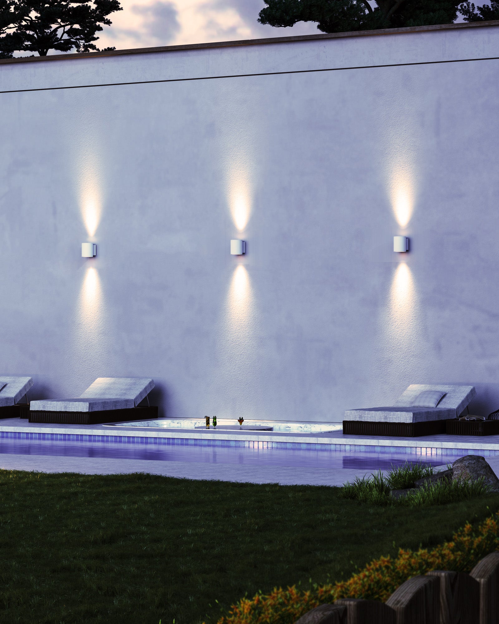 Nordic 5-in (5-in Dia.) White LED Exterior Wall