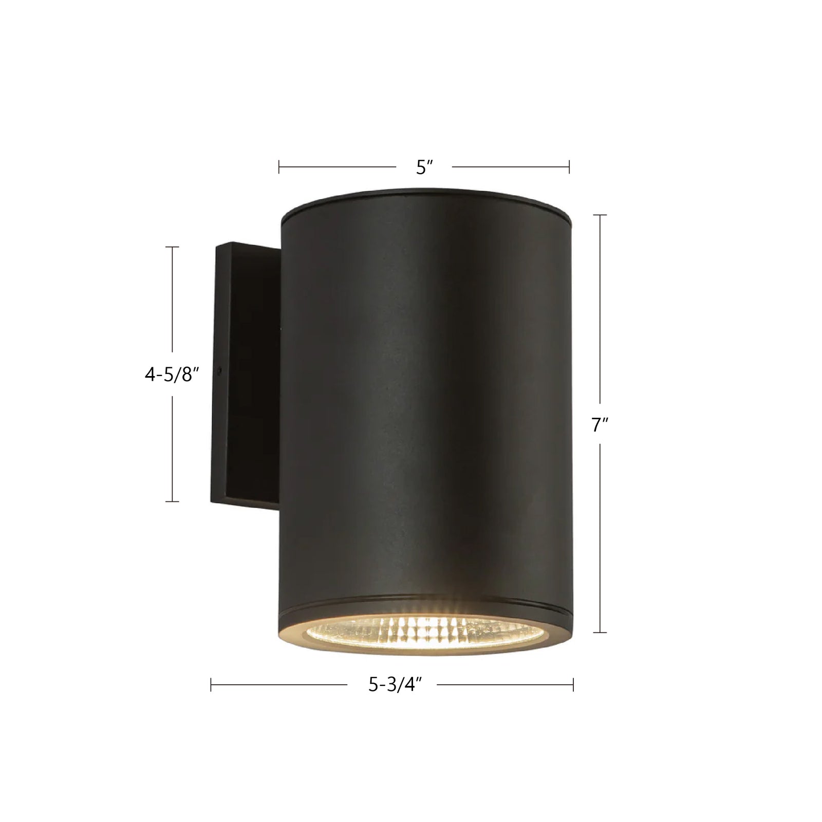 Nordic 7-in (5-in Dia.) Black LED Exterior Wall