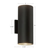 Nordic 12-in (5-in Dia.) Black LED Exterior Wall