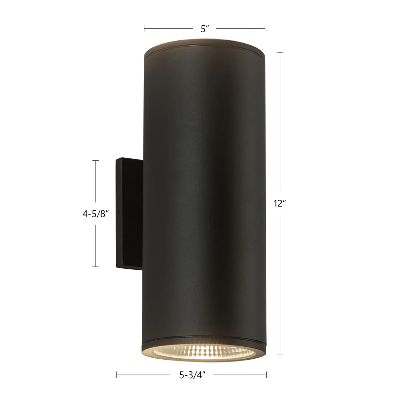 Nordic 12-in (5-in Dia.) Black LED Exterior Wall