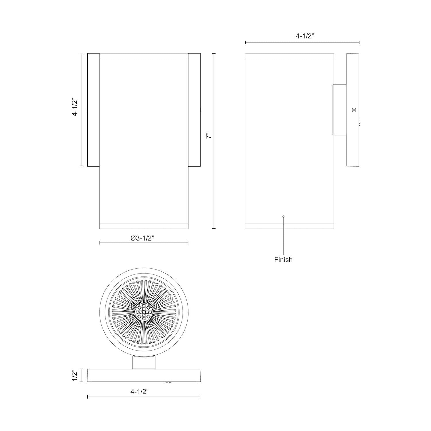 Nordic 7-in Black LED Exterior Wall Sconce