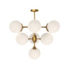 Nouveau 35-in Aged Gold/Opal Matte Glass 10 Lights Chandeliers