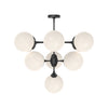 Nouveau 35-in Matte Black/Opal Matte Glass 10 Lights Chandeliers