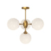 Nouveau 26-in Aged Gold/Opal Matte Glass 4 Lights Chandeliers