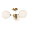 Nouveau 26-in Aged Gold/Opal Matte Glass 3 Lights Semi Flush Mount