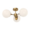 Nouveau 26-in Aged Gold/Opal Matte Glass 3 Lights Semi Flush Mount