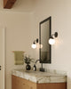 Nouveau 12-in Matte Black/Opal Matte Glass 1 Light Wall/Vanity