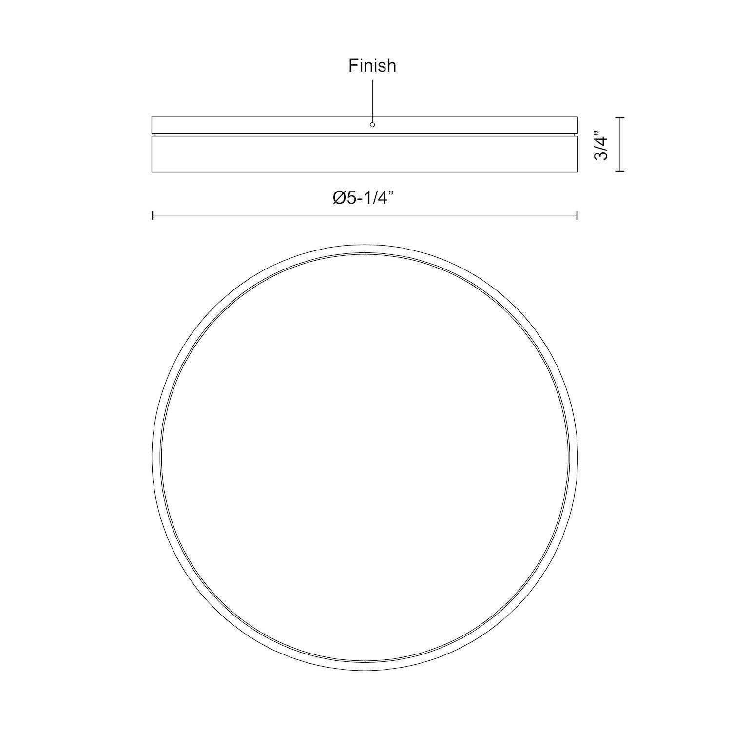 Novel 5-in Black LED Flush Mount
