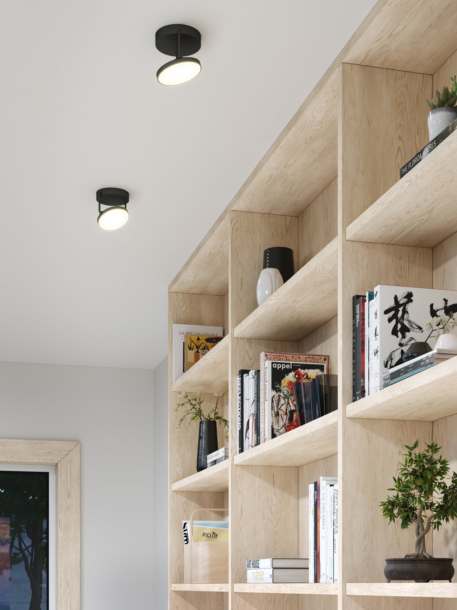 Novel 5-in Black LED Semi Flush Mount