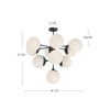 Nouveau 35-in Matte Black/Opal Matte Glass 10 Lights Chandeliers