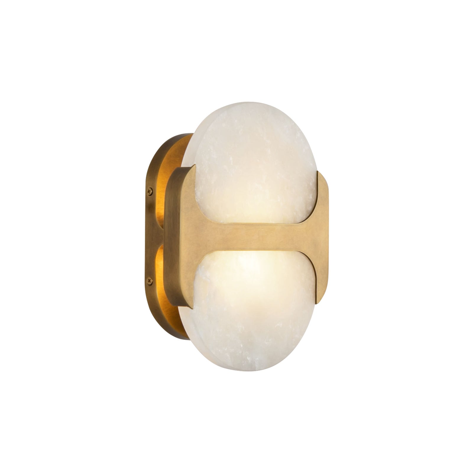 Odin 9-in Vintage Brass/Alabaster Socket Wall Vanity