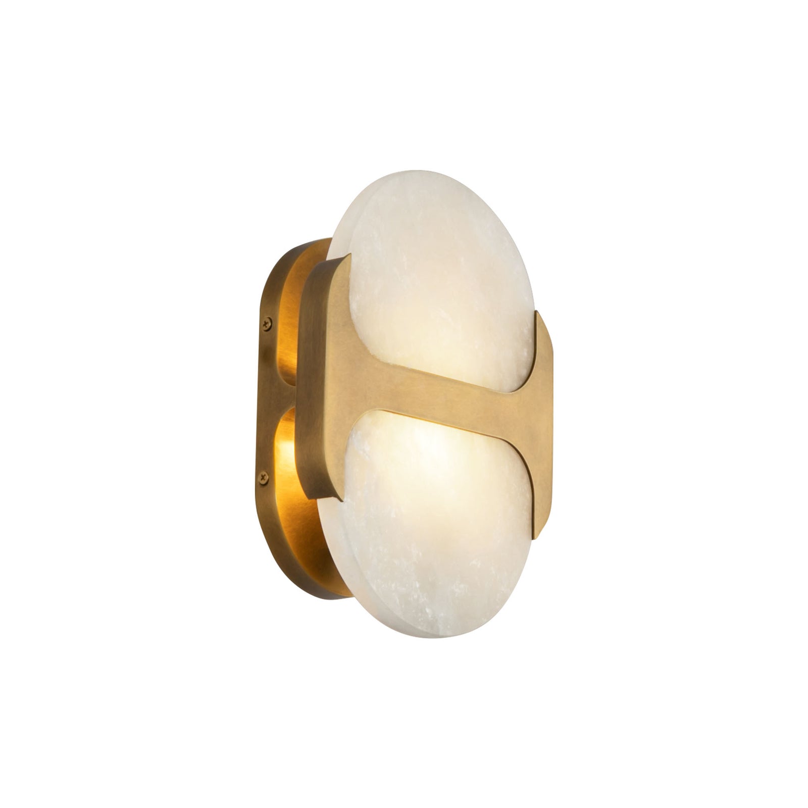 Odin 9-in Vintage Brass/Alabaster Socket Wall Vanity