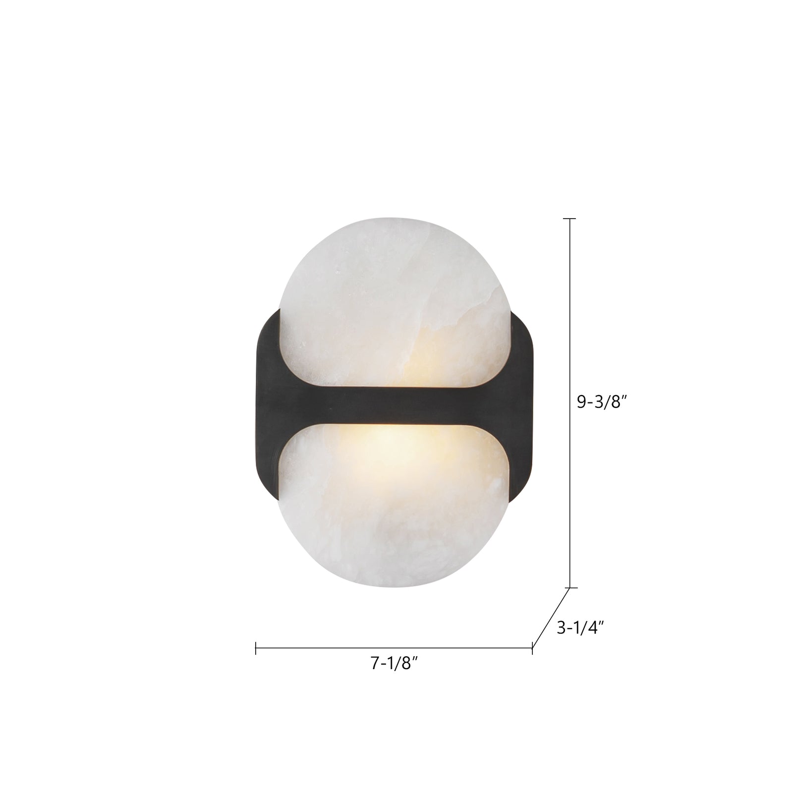 Odin 9-in Urban Bronze/Alabaster Socket Wall Vanity