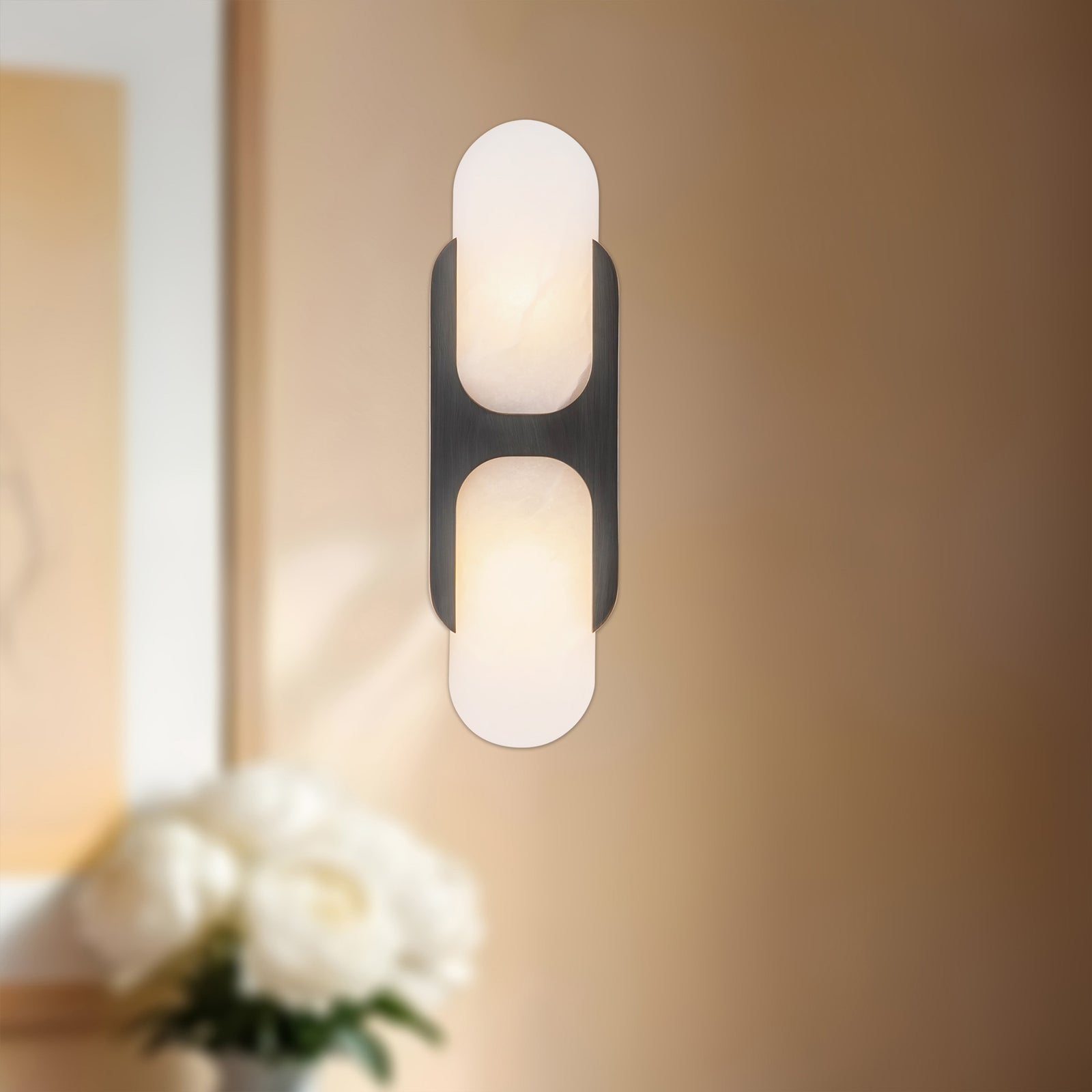 Odin 14-in Urban Bronze/Alabaster Socket Wall Vanity