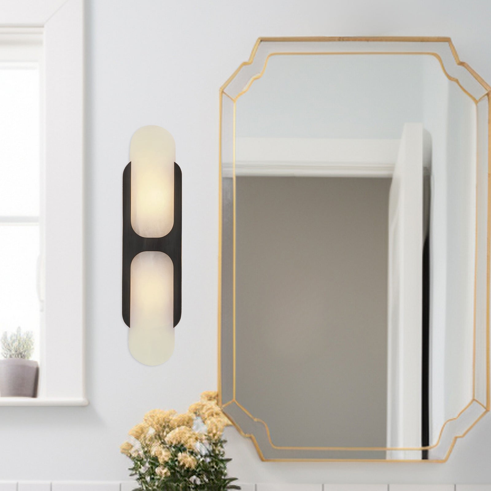 Odin 17-in Urban Bronze/Alabaster Socket Wall Vanity