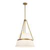 Oliver 18-in Aged Gold/White Linen 1 Light Pendant