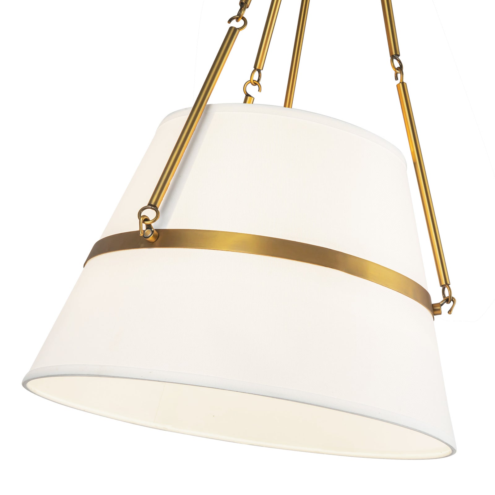 Oliver 18-in Aged Gold/White Linen 1 Light Pendant