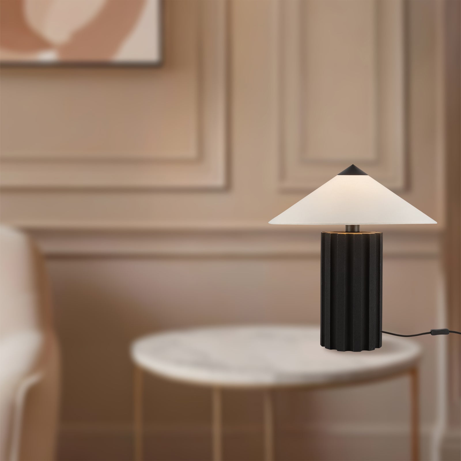 Ono 20-in Matte Black Socket Table Lamp