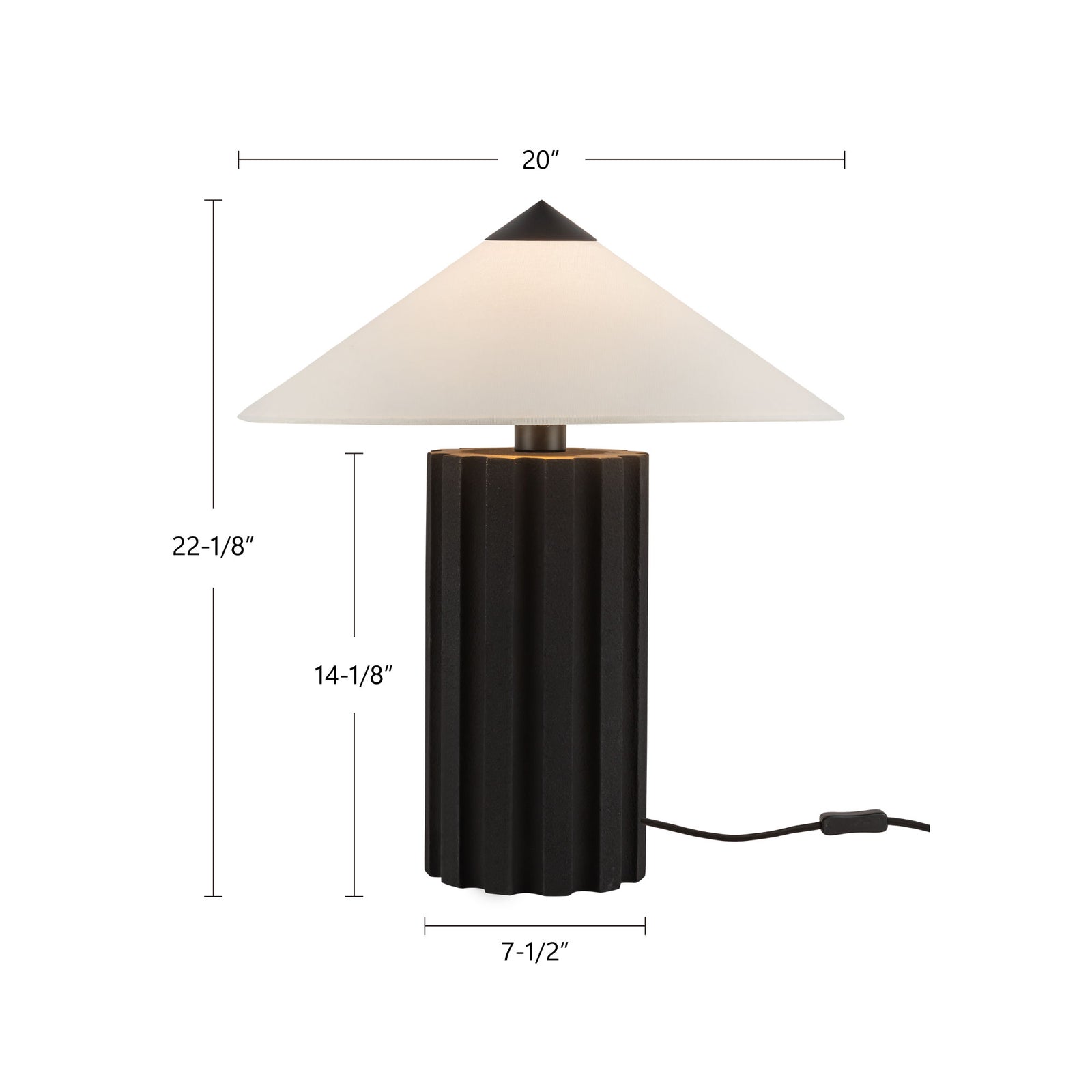 Ono 20-in Matte Black Socket Table Lamp