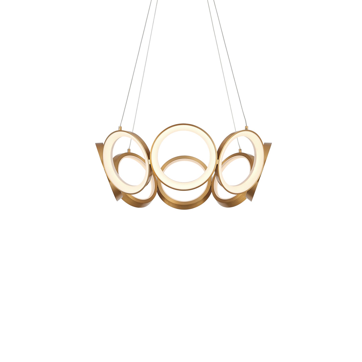 Oros 24-in Antique Brass LED Chandeliers