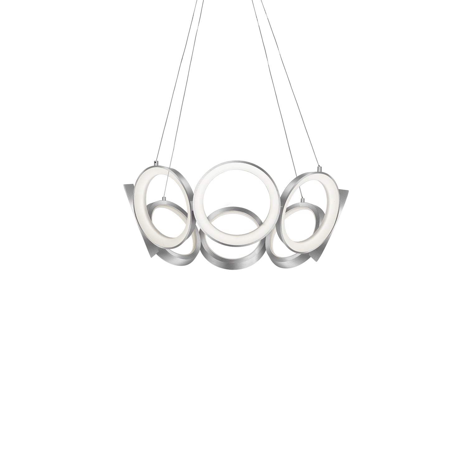 Oros 24-in Antique Silver LED Chandeliers