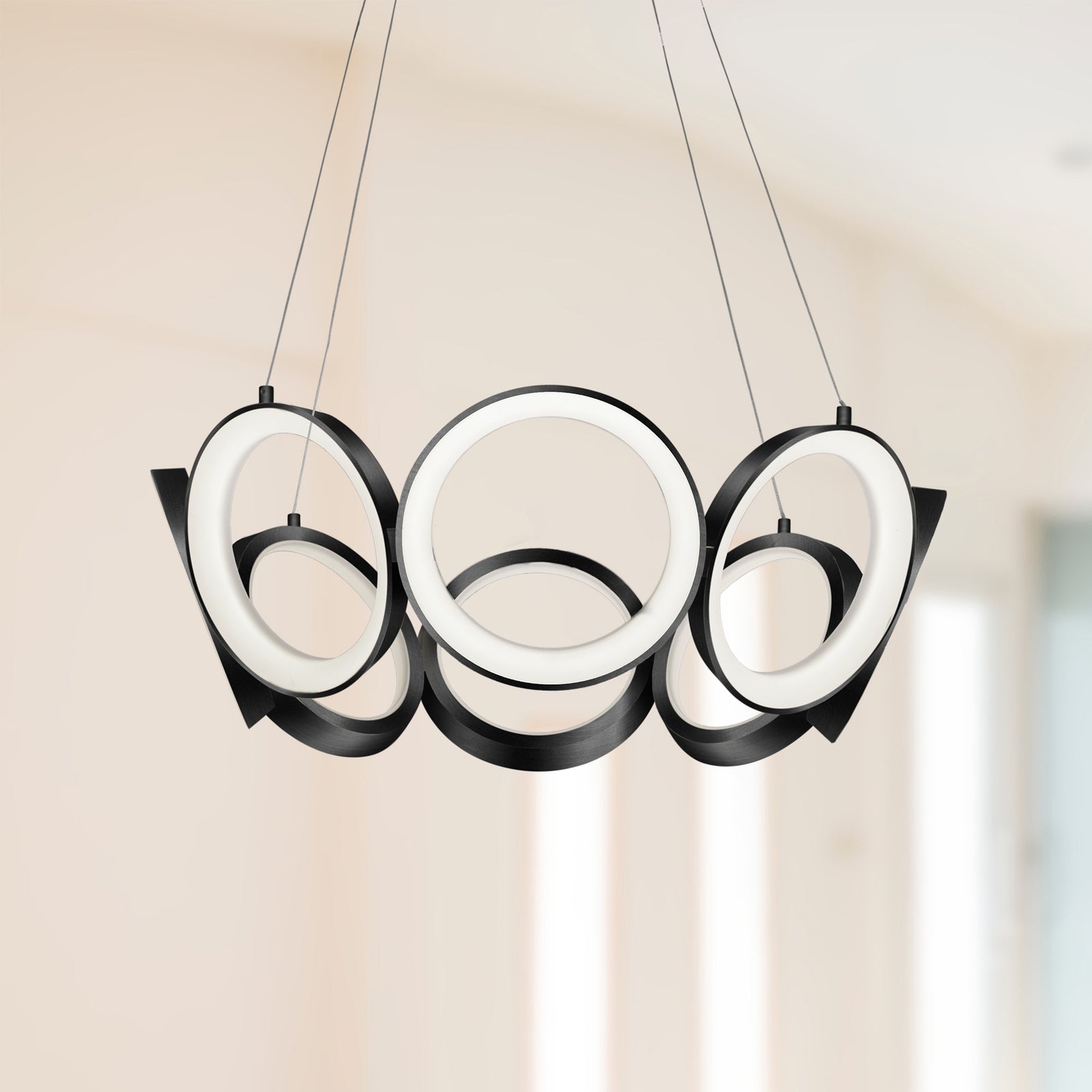 Oros 24-in Black LED Chandeliers