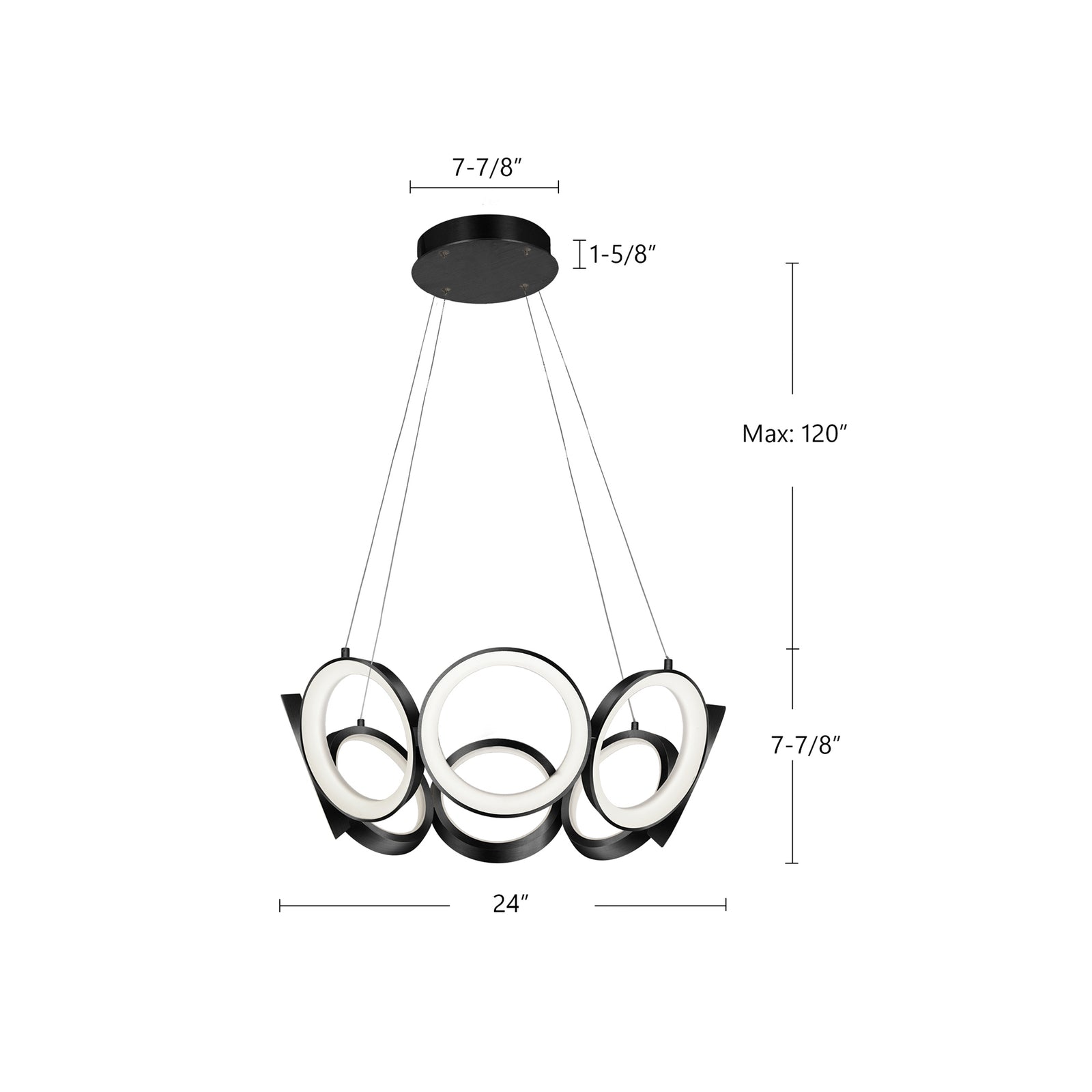 Oros 24-in Antique Brass LED Chandeliers