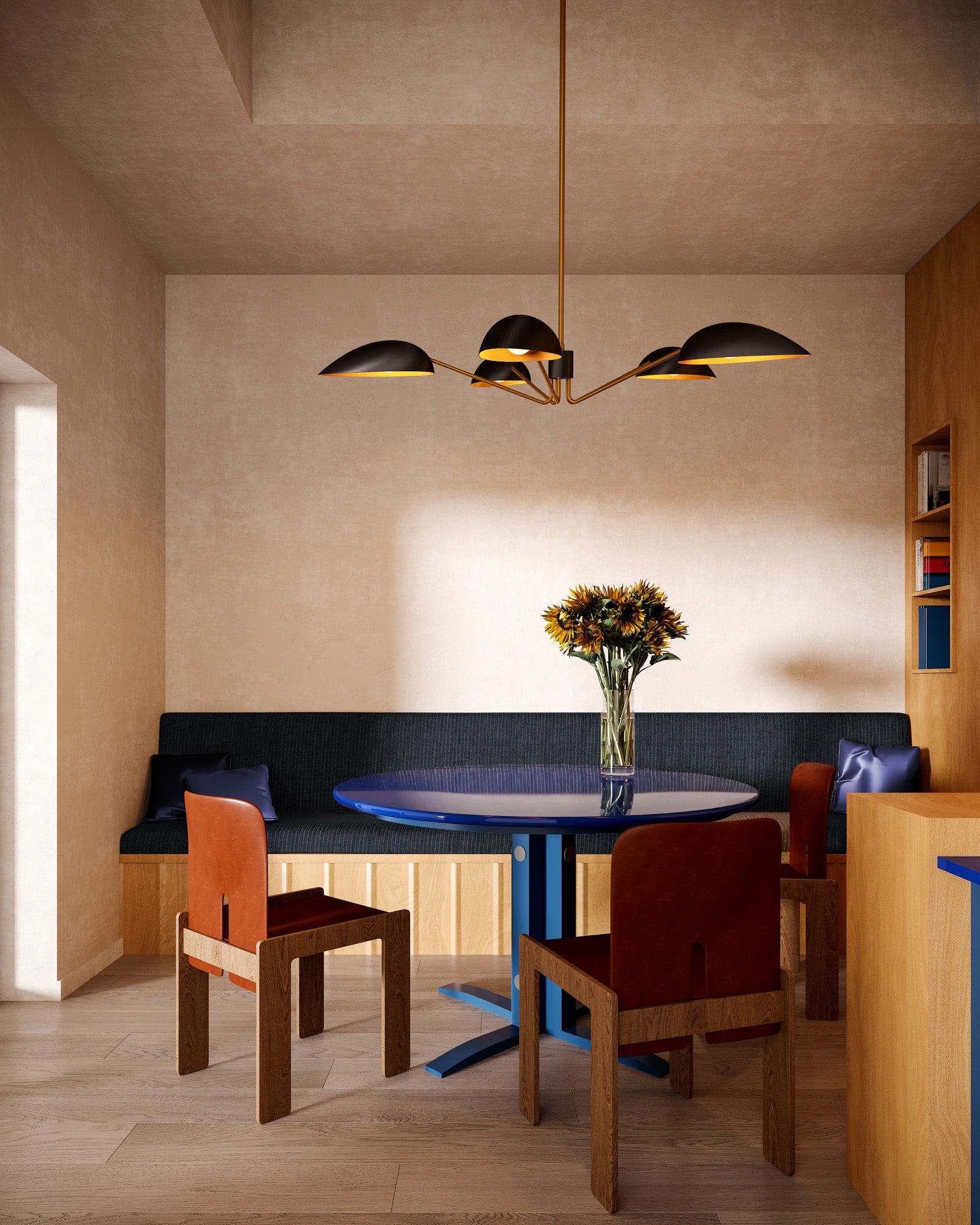 Oscar 46-in Aged Gold/Matte Black 5 Lights Pendant