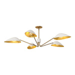 Oscar 46-in Aged Gold/White 5 Lights Pendant