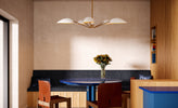 Oscar 46-in Aged Gold/White 5 Lights Pendant