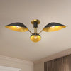 Oscar 32-in Aged Gold/Matte Black 3 Lights Semi Flush Mount