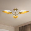 Oscar 32-in Aged Gold/White 3 Lights Semi Flush Mount