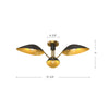 Oscar 32-in Aged Gold/Matte Black 3 Lights Semi Flush Mount