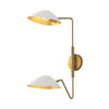 Oscar 6-in Aged Gold/White 2 Lights Wall/Vanity