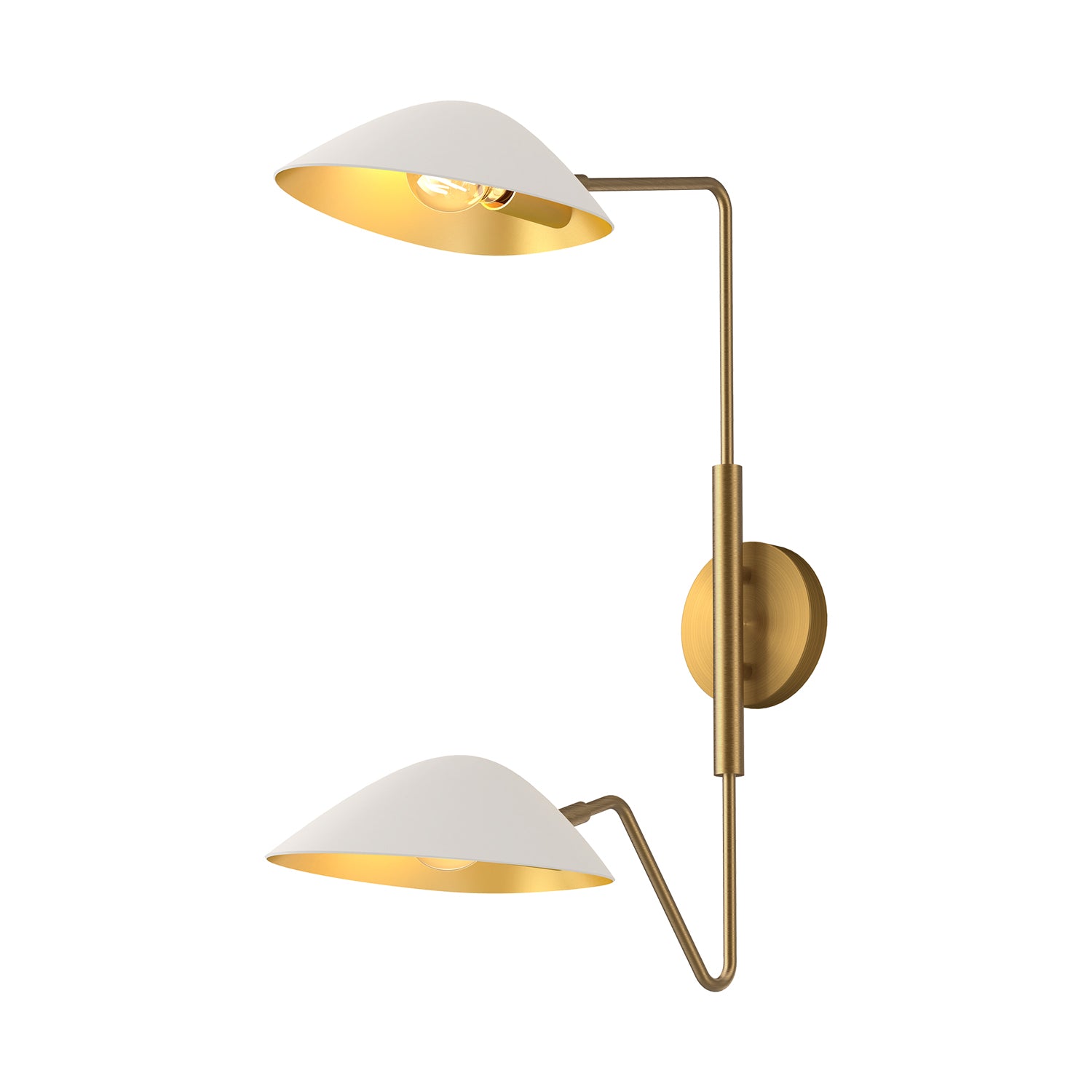 Oscar 6-in Aged Gold/White 2 Lights Wall/Vanity