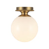 Otis 8-in Brushed Gold/Glossy Opal Glass Socket Semi-Flush Mount