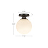 Otis 8-in Matte Black/Glossy Opal Glass Socket Semi-Flush Mount