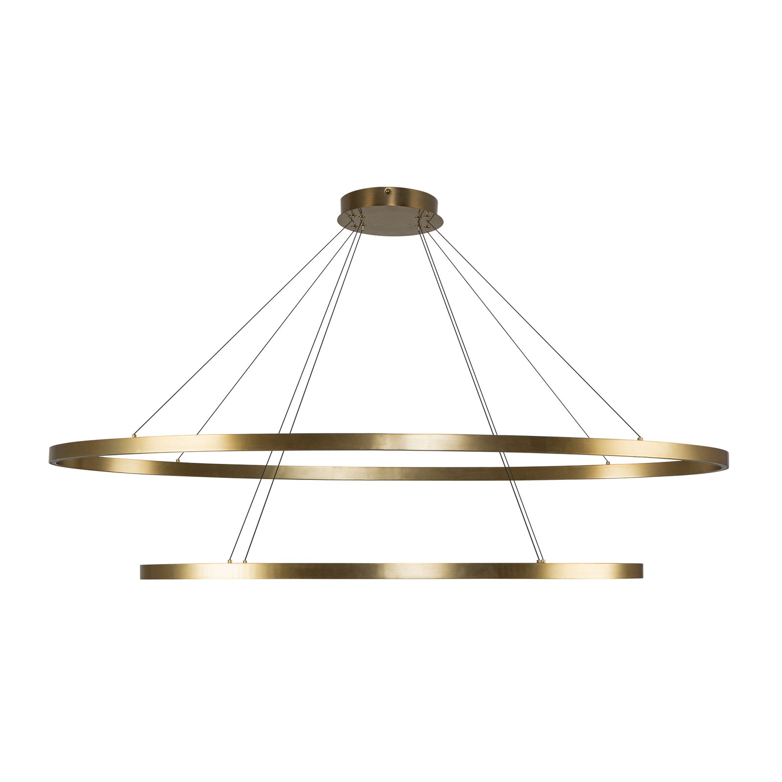 Ovale 54-in Two-Tier Brushed Gold LED Chandelier