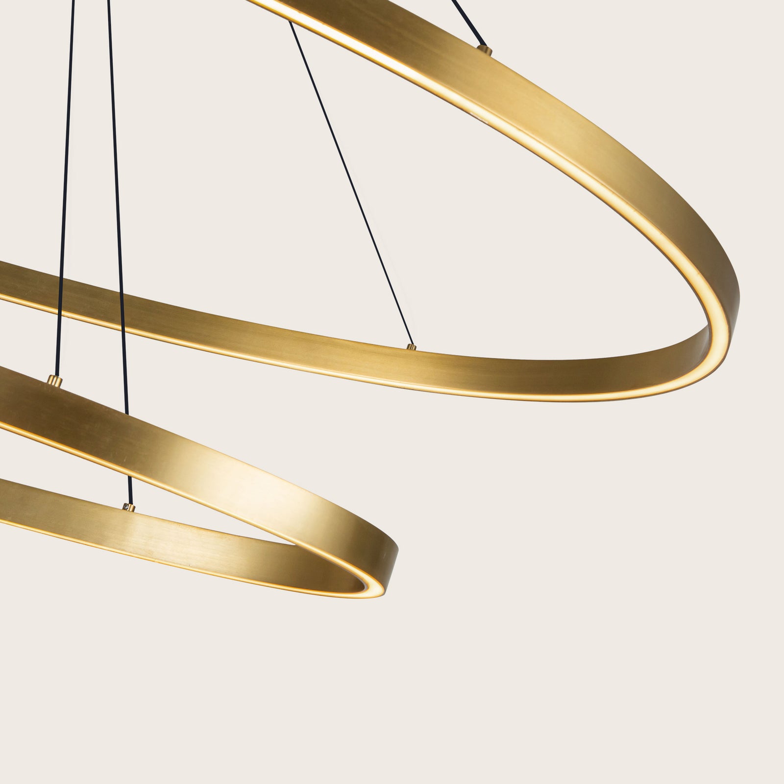 Ovale 54-in Two-Tier Brushed Gold LED Chandelier
