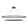 Ovale 54-in Two-Tier Black LED Chandelier