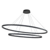 Ovale 54-in Two-Tier Black LED Chandelier