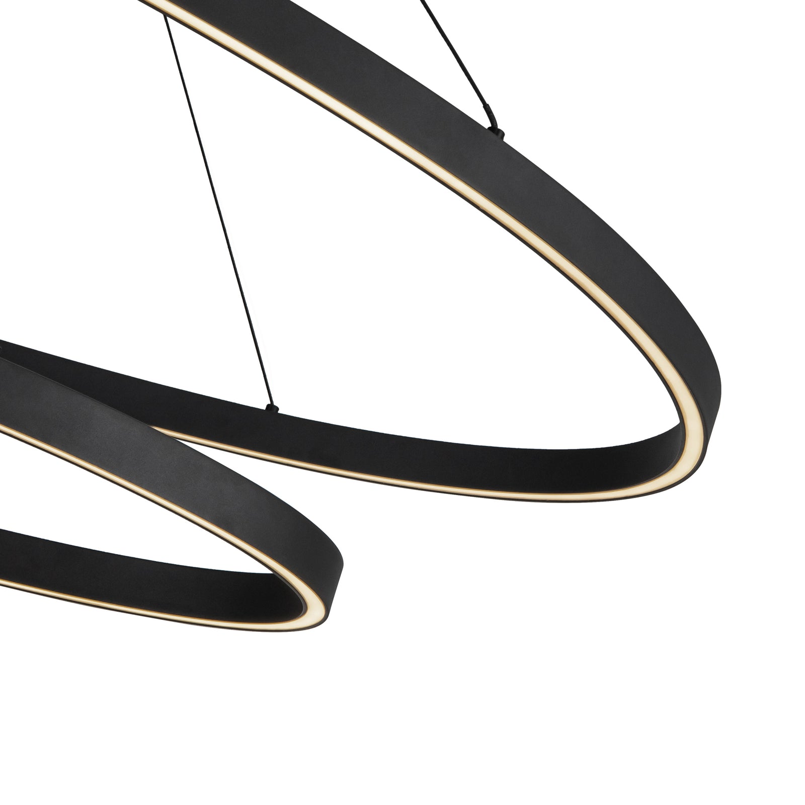 Ovale 54-in Two-Tier Black LED Chandelier